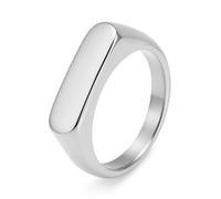 ANAZOZ Bague Acier Inoxydable Barre Polie Argent Unisexe Taille 65