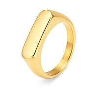 ANAZOZ Bague Acier Inoxydable Barre Polie Or Unisexe Taille 52