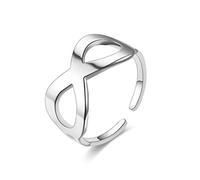 ANAZOZ Bague Acier Inoxydable Forme D'Infini, Anneau Argenté Fantaisie Unisexe Taille 57