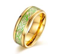 ANAZOZ Bague Acier Inoxydable Nibelungen Notes Musiques Fluorescence Or Taille 67.5 Punk Homme