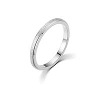 ANAZOZ Bague Acier Inoxydable Surface de Sable Fantaisie Unisexe 1 Pièce 2mm-Argent Taille 70