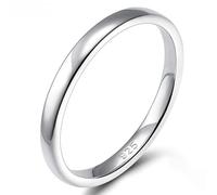 ANAZOZ Bague Argent 925 Unisexe Polie, Anneau 2mm Courbe en Argent Simple Taille 49