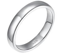 ANAZOZ Bague Argent 925 Unisexe Polie, Anneau 4mm Courbe en Argent Simple Taille 53