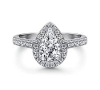 ANAZOZ Bague Argent Véritable Goutte d'eau Pavée d'Oxydes de Zirconium Mariage Femme Couleur Argent Taille 49.5