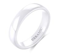 ANAZOZ Bague Céramique Blanche Unisexe, Anneau 4mm Courbe Homme Femme Simple Taille 57
