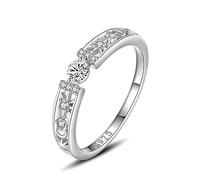 ANAZOZ Bague Femme en Argent Étoiles Soleil Lune Ajouré Zircone Scintillant Mariage Taille 55