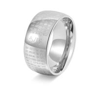 ANAZOZ Bague Large Acier Inoxydable Sutra Du Cœur Argent Homme Taille 52
