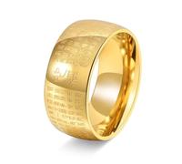 ANAZOZ Bague Large Acier Inoxydable Sutra Du Cœur Or Homme Taille 60