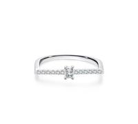 ANAZOZ Bague Mariage Or Blanc 18 carats Femme, Anneau Barre Pavée de Lab-Grown Diamant Rectangulaire Taille 54, Bague Or 750 Véritable Personnalisable