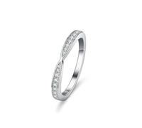 ANAZOZ Bague Platine 950 Femme, Anneau Empilable Nœud d'Amour Pavée de Moissanite, Bague Or Véritable Taille 56 Personnalisé