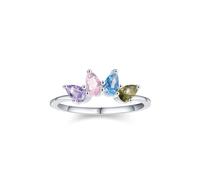 ANAZOZ Bague Platine, Anneau Incrustée de Améthyste Violet Poire Taille 65, Bague Mariage Or Véritable Personnalisé Femme