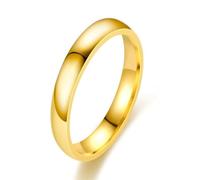 ANAZOZ Bague Polie Acier Titane Unisexe, Anneau Doré Courbe 4mm Simple Taille 47