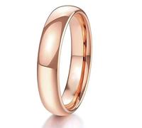 ANAZOZ Bague Polie Acier Titane Unisexe, Anneau Or Rose Courbe 4mm Simple Taille 56
