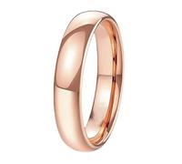 ANAZOZ Bague Polie Acier Titane Unisexe, Anneau Or Rose Courbe 6mm Simple Taille 70