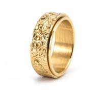 ANAZOZ Bague Rotative Acier Inoxydable Motif Nuage Or Homme Taille 65