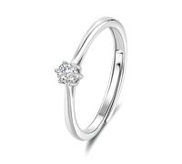 ANAZOZ Bague Solitaire Platine, Anneau Empilable Incrustée de Lab-Grown Diamant, Bague Femme Or Véritable Personnalisé Taille 53