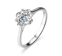 ANAZOZ Bague Solitaire Platine, Anneau Incrustée de Moissanite 0.5ct, Bague Mariage Femme Or Véritable Personnalisé Taille 49