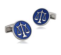 ANAZOZ Boutons de Manchette Homme Argent Bleu Scales of Justice Lawyer Judge Classique Bijoux Fantaisie Commerce Cadeau Anniversaire