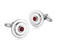 ANAZOZ Boutons de Manchette Homme Argent Rouge Spiral Circles Rouge Cristal Bijoux Fantaisie Commerce Cadeau Anniversaire