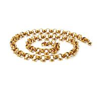 ANAZOZ Collier Acier Inoxydable Chaîne Maille Jaseron 45CM, Largeur 6MM, Chaîne Or Moto Punk Fantaisie