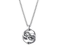 ANAZOZ Collier Acier Titane Double Serpents Torsadé Infini, Collier 3x55CM Fantaisie Homme