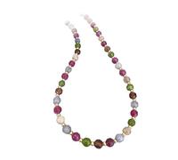 ANAZOZ Collier Ras de Cou Pierre Tourmaline Multicolore, Collier Plaqué Or Boho Fantaisie Femme