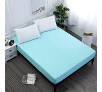 ANAZOZ Drap Housse, Bleu Vert, Couvre-Matelas Uni, Linge de Lit Imperméable, 140x200x30cm, pour Matelas Épais 20-45cm