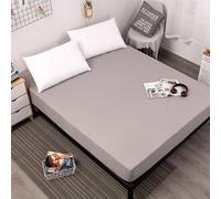 ANAZOZ Drap Housse, Gris Clair, Couvre-Matelas Uni, Linge de Lit Imperméable, 140x200x30cm, pour Matelas Épais 20-45cm