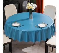 ANAZOZ Nappe Impermeable, Bleu, Nappe PVC Ronde 240CM, Couverture Protection