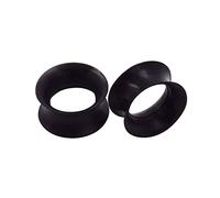 ANAZOZ Piercing Tunnel Écarteur Oreille 12mm Silicone Bouchon Noir, Piercings Oreilles Lobe 1/2 inch 2PCS Unisexe Fantaisie