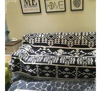 ANAZOZ Plaid Couverture Canapé, 180x230CM, Convient à 2 Places, Motif Géométrique Scandinave, Bleu, Housse de Canapé Coton Protection, Anti Griffe de Chat