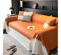 ANAZOZ Plaid Couverture Canapé, 180x260CM, Convient à 2 Places, Orange, Housse de Canapé Simili Cuir Protection, Anti Griffe de Chat