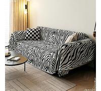 ANAZOZ Plaid Couverture Canapé, 180x300CM, Convient à 3 Places, Motif Zèbre, Double Faces, Noir Blanc, Housse de Canapé Chenille Protection, Anti Griffe de Chat