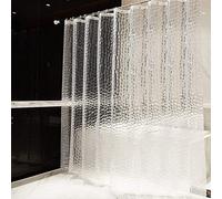 ANAZOZ Rideau de Douche, 300x200cm, Semi-Transparent, Transparent, PEVA, Rideau De Baignoire Anti-moisissure avec Anneaux