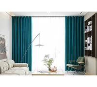 ANAZOZ Rideaux Occultants Velvet, Bleu Canard, L 86 x H 214 cm x 2pcs, à Oeillets, Rideau Isolant Thermique, Style Français, Rideau Fenêtre Salon Chambre, Isolation Acoustique et Réduction du Bruit