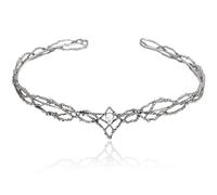 ANBALA Couronne de fée en strass pour femme - Couronne d'elfe en cristal argenté/doré - Pour homme - Accessoire de la Renaissance pour fête d'anniversaire, cosplay, Halloween, Argent-2., 1 Count (Pack