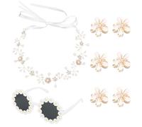 ANBALA Lot de 10 mini pinces à cheveux avec perles et lunettes de soleil pour fille - Pour mariage, fête prénuptiale, première communion