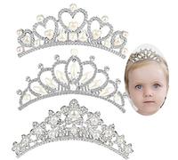 ANBALA Lot de 3 peignes à cheveux couronne en strass pour bébé fille