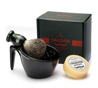 Anbbas Blaireau de rasage blaireau blaireau blaireau avec 100 g de savon de rasage et 1 gobelet moussant Way POP A5 en mélamine pour hommes, femmes, filles, épilation