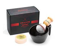 Anbbas Blaireau de rasage, pinceau à barbe en poils de nylon avec gobelet de rasage POP en mélamine de qualité alimentaire, 100 g, kit de rasage pour hommes, rasage humide, épilation pour femmes et