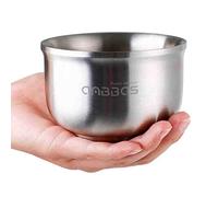 Anbbas Bol à raser Trois Couche Acier Inox pour de rasage rasoir Savon mousse pour homme(105mm)