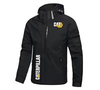 ANBCUOT Imperméable de Montagne Ca.ter-pillar, Veste légère pour hommes printemps automne(Black,M)