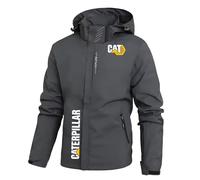 ANBCUOT Imperméable de Montagne Ca.ter-pillar, Veste légère pour hommes printemps automne(Grey,M)