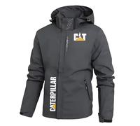 ANBCUOT Softshells Randonnée Homme Ca.ter-pillar, Veste de Imperméable, Pluie Manteau Automne Hiver Veste(Grey,M)