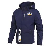 ANBCUOT Softshells Randonnée Homme Ca.ter-pillar, Veste de Imperméable, Pluie Manteau Automne Hiver Veste(Dark Blue,M)