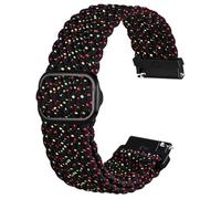 Anbeer 20mm Bracelet de montre en nylon tressé à boucle unique, bracelet de montre extensible à dégagement rapide avec boucle coulissante réglable,Noir étoilé avec boucle noire