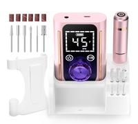 ANBEISTEE Ponceuse pour Ongles Professionnelle Rechargeable 45000 RPM, Contrôle à Ecran Tactile, Durée de Vie de la Batterie 15h, Pour Manucure/Pédicure/Sculpture/Polissage, Rose