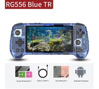 ANBERNIC Console de jeux portable RG556 Écran AMOLED 5.48 pouces Android 13 Bleu