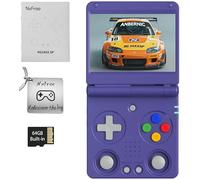Anbernic RG34XXSP Console de jeu rétro - Design à rabat, écran IPS de 3,4" 720 × 480, carte TF 64G avec plus de 5000 jeux, portable, batterie 3300 mAh, WiFi HDMI Bluetooth (Indigo 64G)