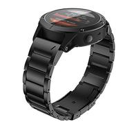 ANBEST 26mm Bracelet en Alliage de Titane Compatible avec Garmin Fenix 6X/5X Bracelet, Sangle à Dégagement Rapide pour Fenix 6X Pro/5X Plus/3/3HR Smart Watch, Noir 02